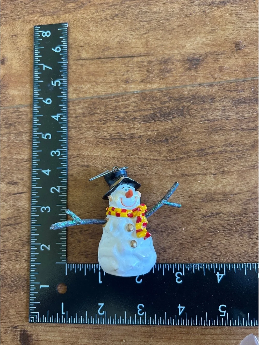 Vintage Snowman Ornament with Top Hat and Scarf
